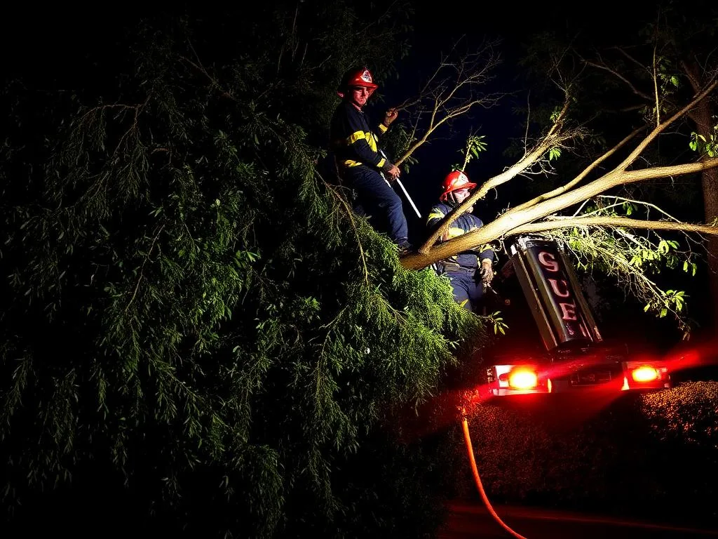 Emergency Tree Service — macon tree service crew at work
